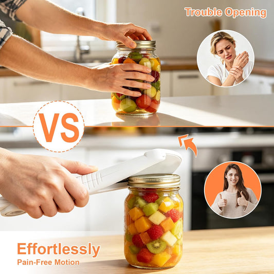 Jar Opener for Weak Hands & Arthritis, Effortless Jar Lid Opener for Seniors, Under Cabinet Bottle Opener Opens Any Size Lid, Kitchen Gadget