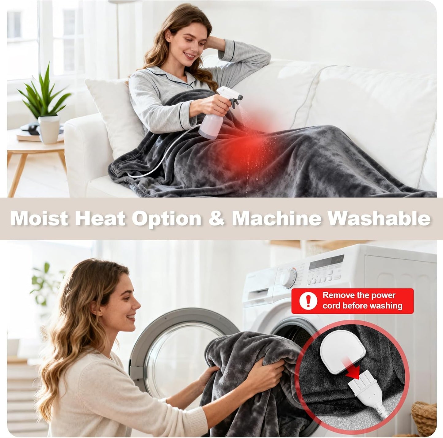 Heating Pad for Back Extra Large 59x27 Full Body Electric Heat Cloak XXL | with Zippers Wearable Heating Blanket, Gift for Women, Men, Elderly Home/Office/Recliner Use, Birthday Christmas Presents