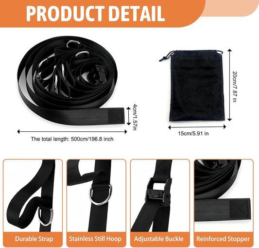 Heavy Duty Multi Loop Door Anchor Strap for Resistance Bands With Storage Bag,Portable Door Band Resistance Workout Equipment,Multi Point Anchor Gym Attachment for Physical Therapy Home Fitness