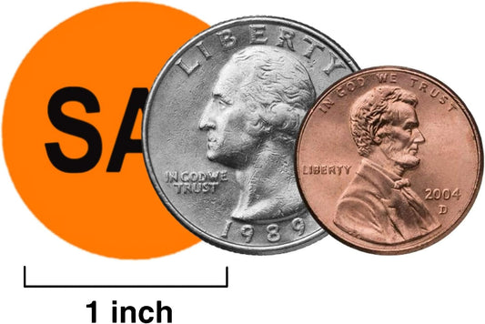 ChromaLabel 1 Inch Orange Removable Saturday Day Labels, 420/Pack