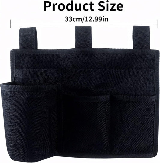 Hanging Bedside Caddy, Bedside Organizer Bunk(Black 4 Pockets)