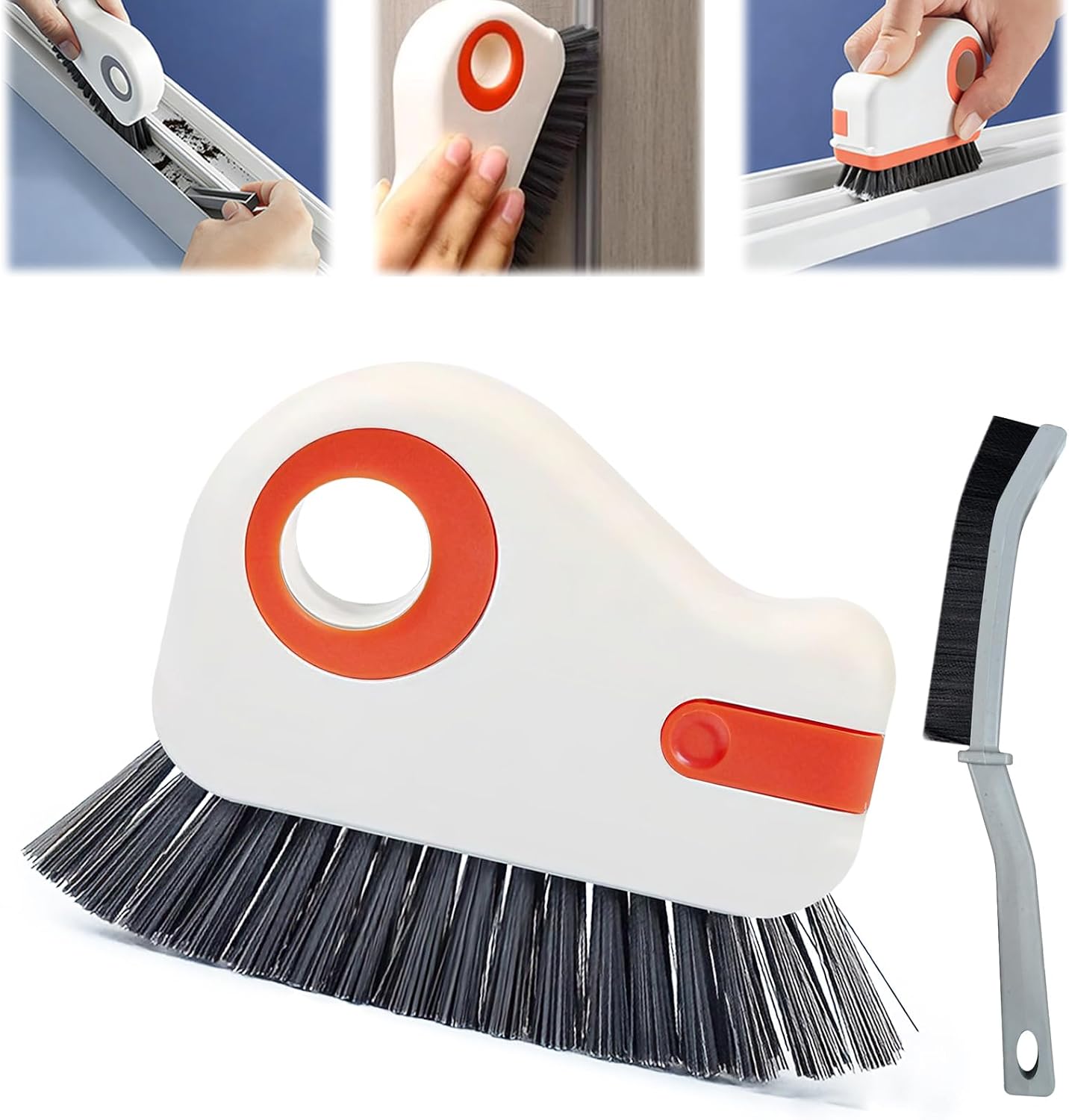 2pcs 2 in 1 Groove Cleaning Brush, Easy to Store Window Track Cleaning Tools, Multifunction Window Track Cleaner, Track Cleaning Tools Suitable for Sliding Door Tracks, Shutter Door Window Track