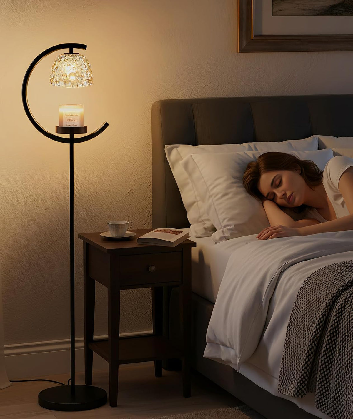 seenlast Candle Warmer Floor Lamp with Timer and Dimmer