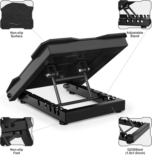 Steel Slant Board Calf Stretcher, 600 Lbs Weight Capacity 5-Level Adjustable Incline Board Squat Wedge Achilles Ankle Stretcher Non-Slip Surface for Squat, Fitness, Physical Therapy