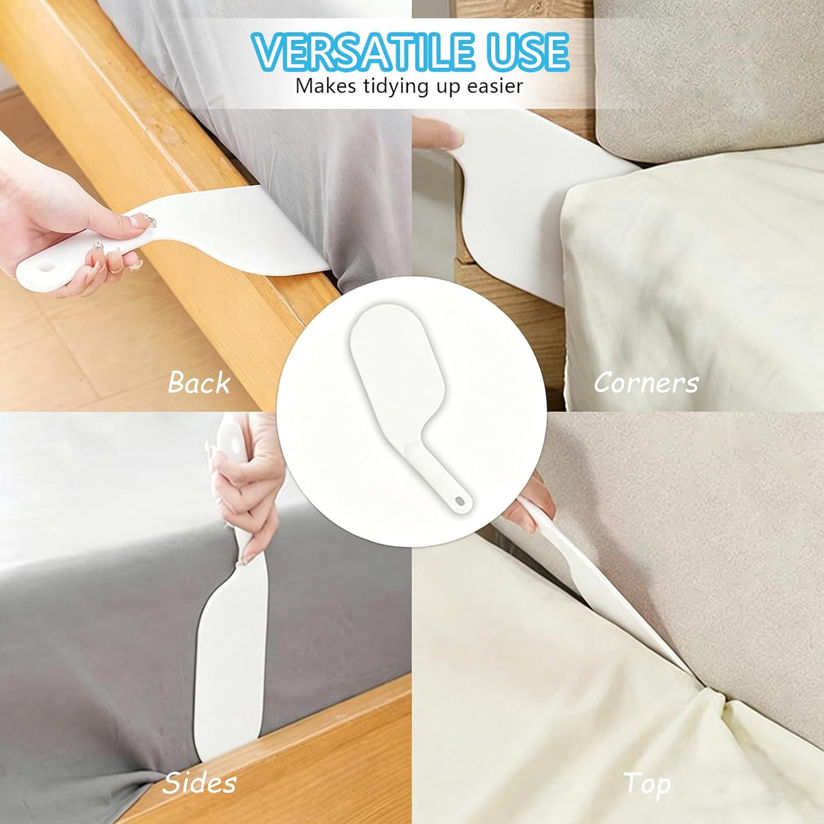 Sheet Holders: Made of high-Strength ABS Material, These Heavy-Duty, Rigid Sheet Clips Feature a Safety Latch to Keep Sheets taut and Smooth—Suitable for All Mattress Sizes (4-Pack)