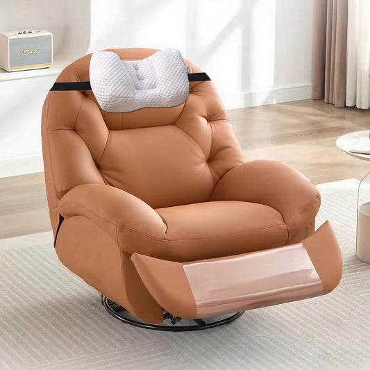 Adjustable Neck Pillow for Recliner, Headrest Pillow for Chair & Couch Support - Ergonomic Design Cushion with 2 Adjustable Strap, Recliner Head Pillow for Office, Home, Traveling (Beige)