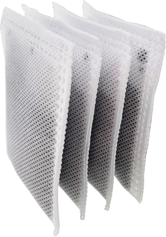 4 Pack Activated Charcoal Odor Absorbing Filter Refill Deodorizer | Compatible with iTouchless Trash Cans 8 Gallon & Larger, Powerful Odor Absorbing Charcoal Material, Long-Lasting Odor Control