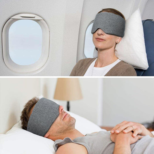 FRESHME Deluxe Cotton Sleep Mask Gift Set - 100% Blackout Large Comfortable Blindfold Adjustable Eye Mask Pillow in Gift Box for Men Women Side Sleeper Travel Meditation Airplane