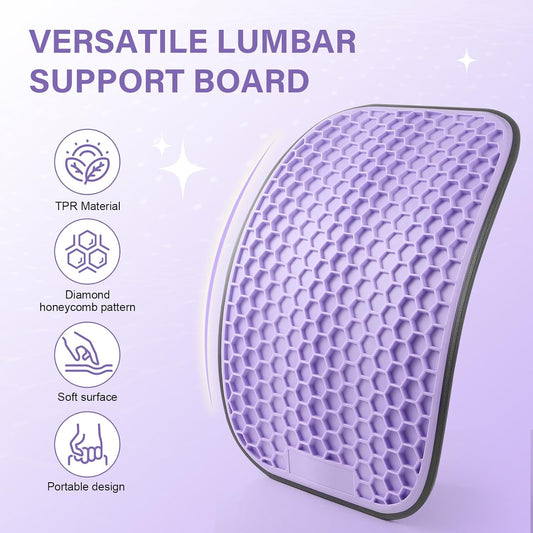 Back Stretcher for Lower Back Pain Relief | Wide Adjustable Honeycomb Lumbar Support Board | Soft Back Cracker Sciatica Pain Relief & Spinal Decompression | Portable Home Office Travel