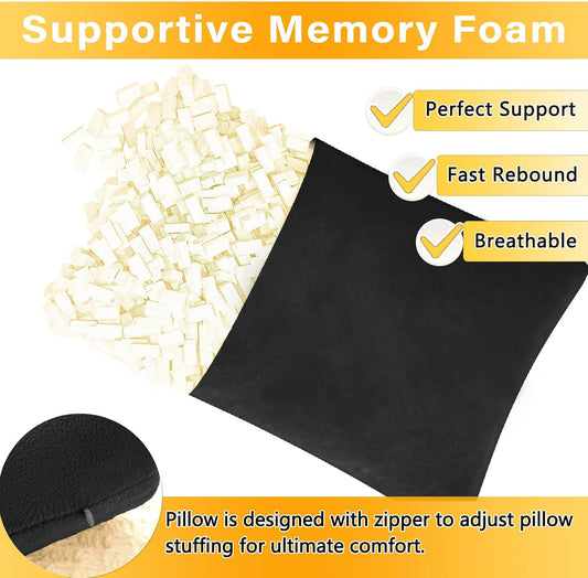 1 MIDDLE ONE 2 Pack Small Pillow, Memory Foam Mini Pillow 11 X 7 Inches for Travel, Sleeping, Nap and Neck, Knee, Lumbar Support, Tiny Cushion for Pet, Dogs (Grey)