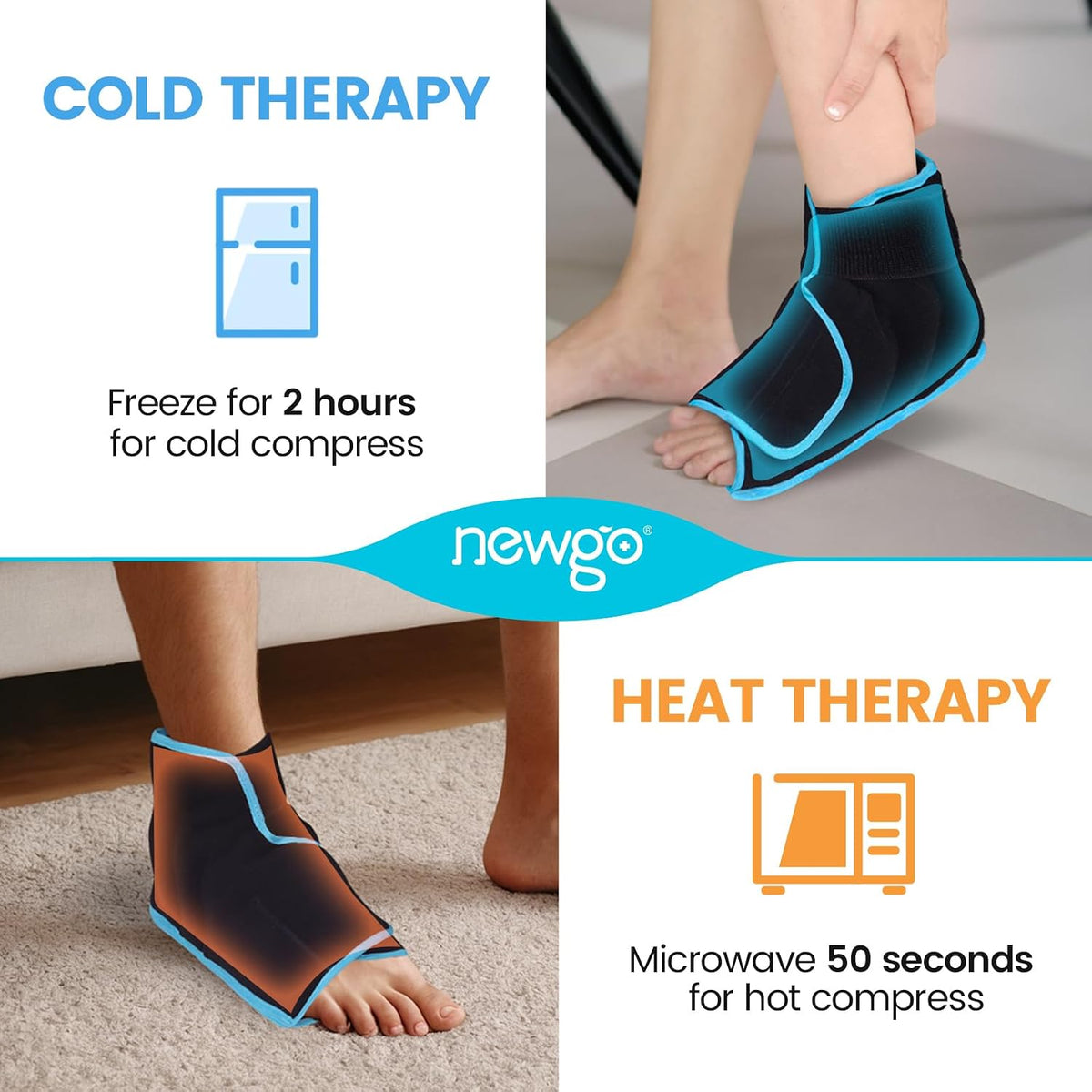 NEWGO Ice Pack for Foot Injuries Recovery, Blue
