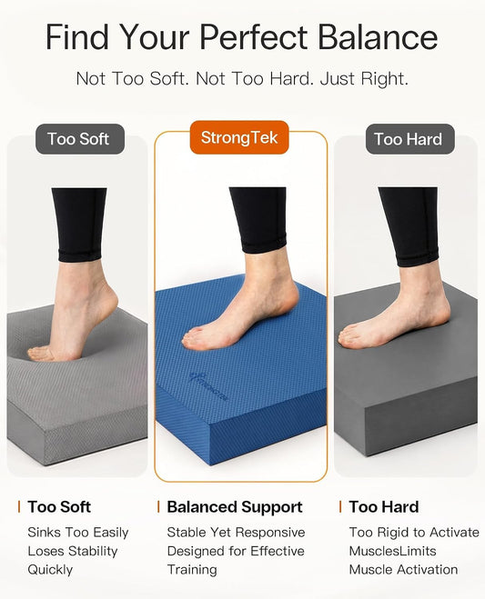 StrongTek Foam Balance Pad, High-Density TPE, 15.8 x 13 x 2 in, Non-Slip