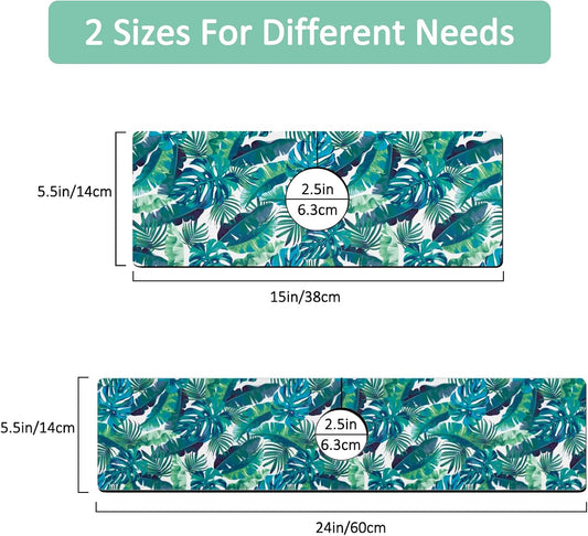 Kitchen Sink Splash Guard Faucet Mat 24" X 5.5" Tropical Leavesl Absorbent Fast Drying Mat Faucet Draining Mat Sink Splash Guard Behind Faucet Drip Catcher for Kitchen Bathroom