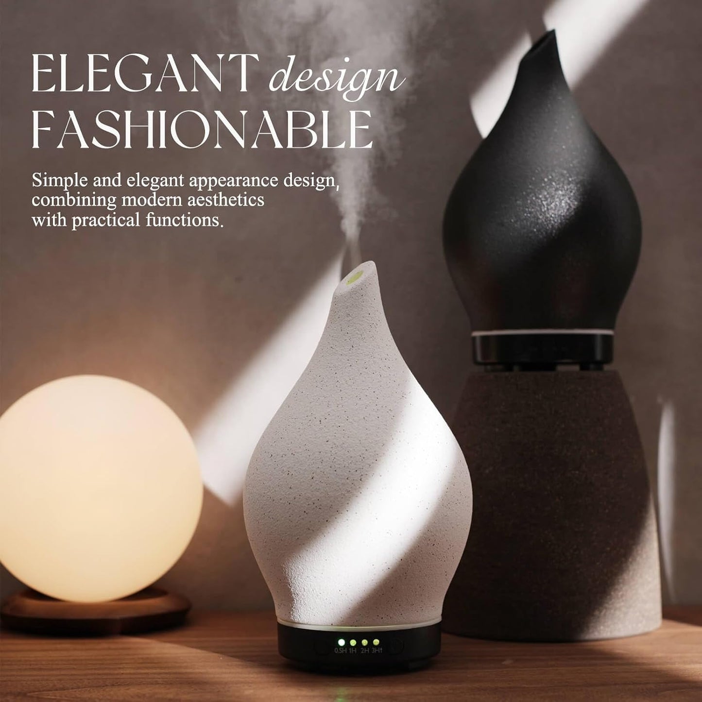 Porseme Oil Diffuser 3D Glass Aromatherapy Ultrasonic Humidifier, Air Refresh Auto Shut-Off, Timer Setting, BPA Free for Home Hotel Yoga Leisure SPA Gift 150ml Last 6H - Colors B