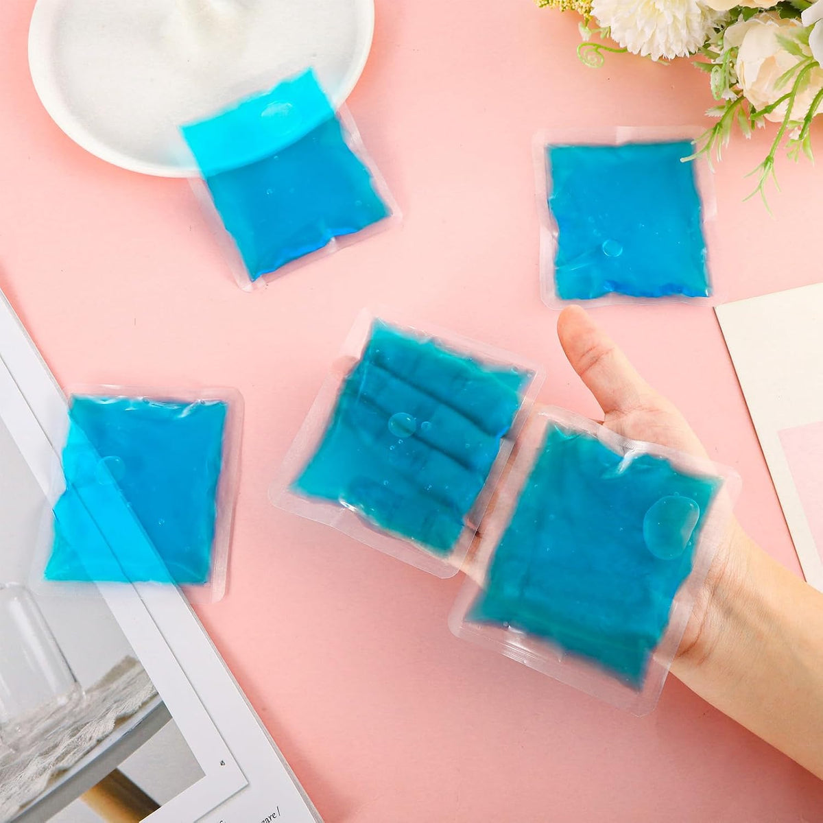 Reusable Ice Packs for Injuries, 10 Pack Round Ice Packs for Face