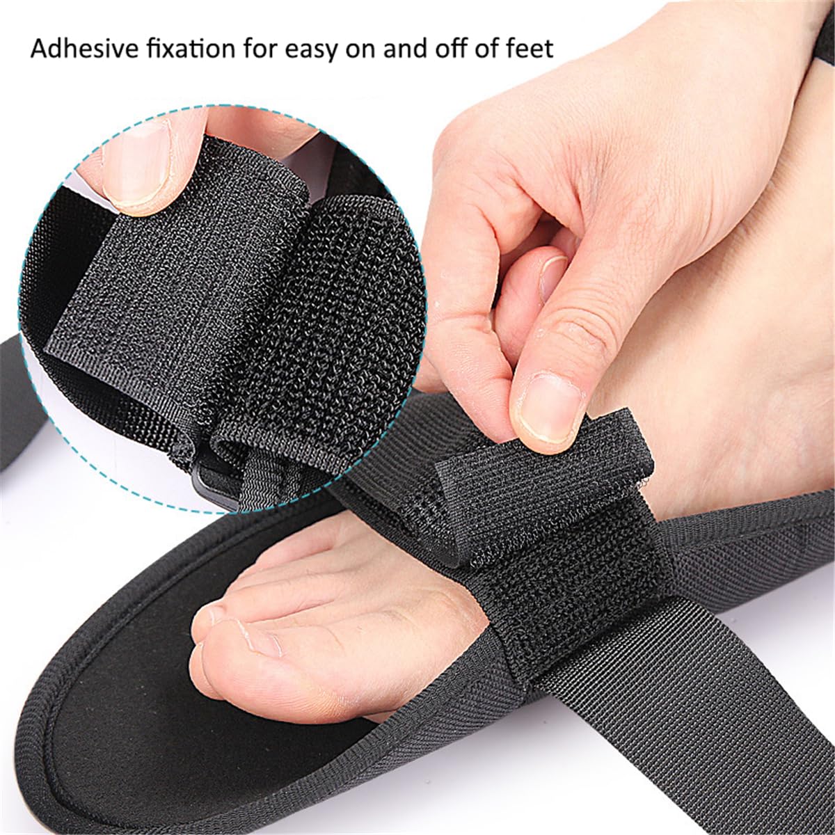 Foot and Calf Stretcher for Plantar Fasciitis Achilles Tendonitis Heel Spurs Drop Foot, Leg Hamstring Stretcher, Adjustable Yoga Stretching Strap with Double Handle, for Improve Strength, Pain Relief