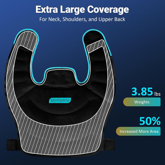 Comfytemp Large Ice Pack for Neck Shoulders Upper Back Pain Relief | FSA Eligible HSA, Reusable Gel Ice Pack Hot Cold Compress Recovery for Neck Shoulder Upper Back, Rotator Cuff (Large, Blue)