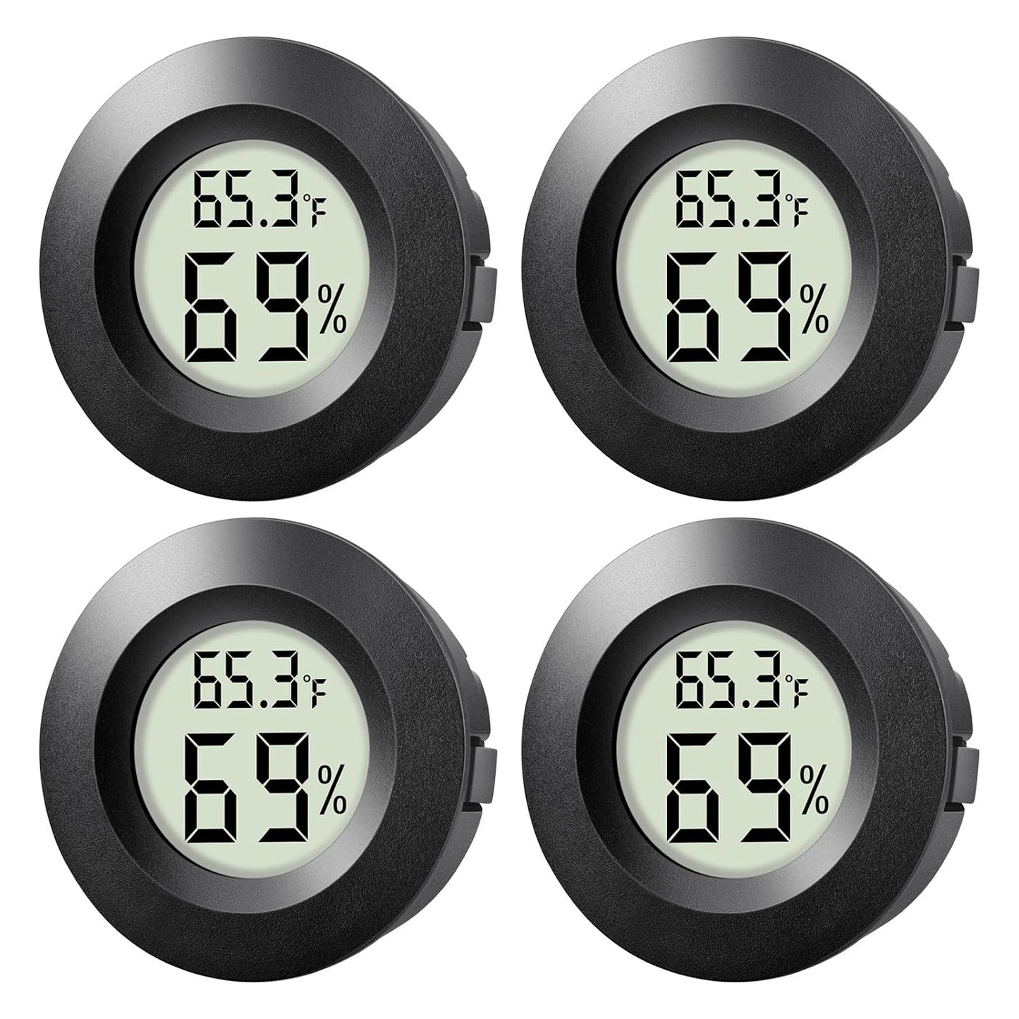 2-Pack Mini Hygrometer Indoor Humidity Meter Digital Thermometer | Small Digital LCD Monitor Thermometer Temperature Gauge Humidity Sensor (℉) or (℃) for Reptile Thermostat, Jars