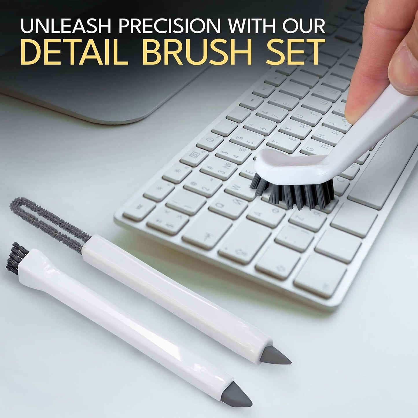 Grout Cleaning Brush Set (4 Pcs) Heavy Duty Hand Grout Scrub Brush & Detail Cleaning Brush Set for Baseboards,Floor, Corners, Shower, Bath Tub & Tiles