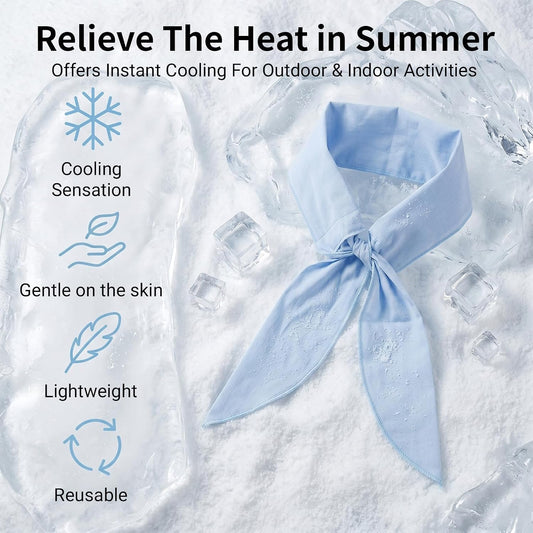 Neck Cooling Wrap for Hot Weather – Reusable Ice Pack for Neck, Cold Gel Wrap for Summer Heat Relief, Outdoor Sports, Travel, Gym – Soft Breathable Fabric, Hands-Free Flexible Design