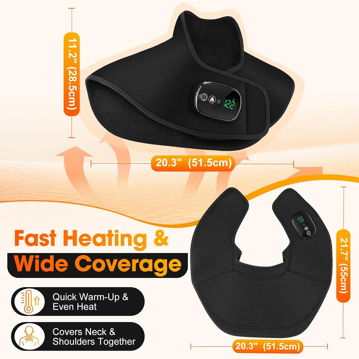Cordless Neck and Shoulder Heating Pad, Weighted Rechargeable Heat Neck and Shoulder Wrap, Cordless Neck Heating Pad Built in 8.4V 4000mAh Battery