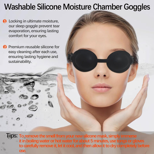 Small-Face Silicone Moisture Chamber Glasses (Semi-Matte Black)
