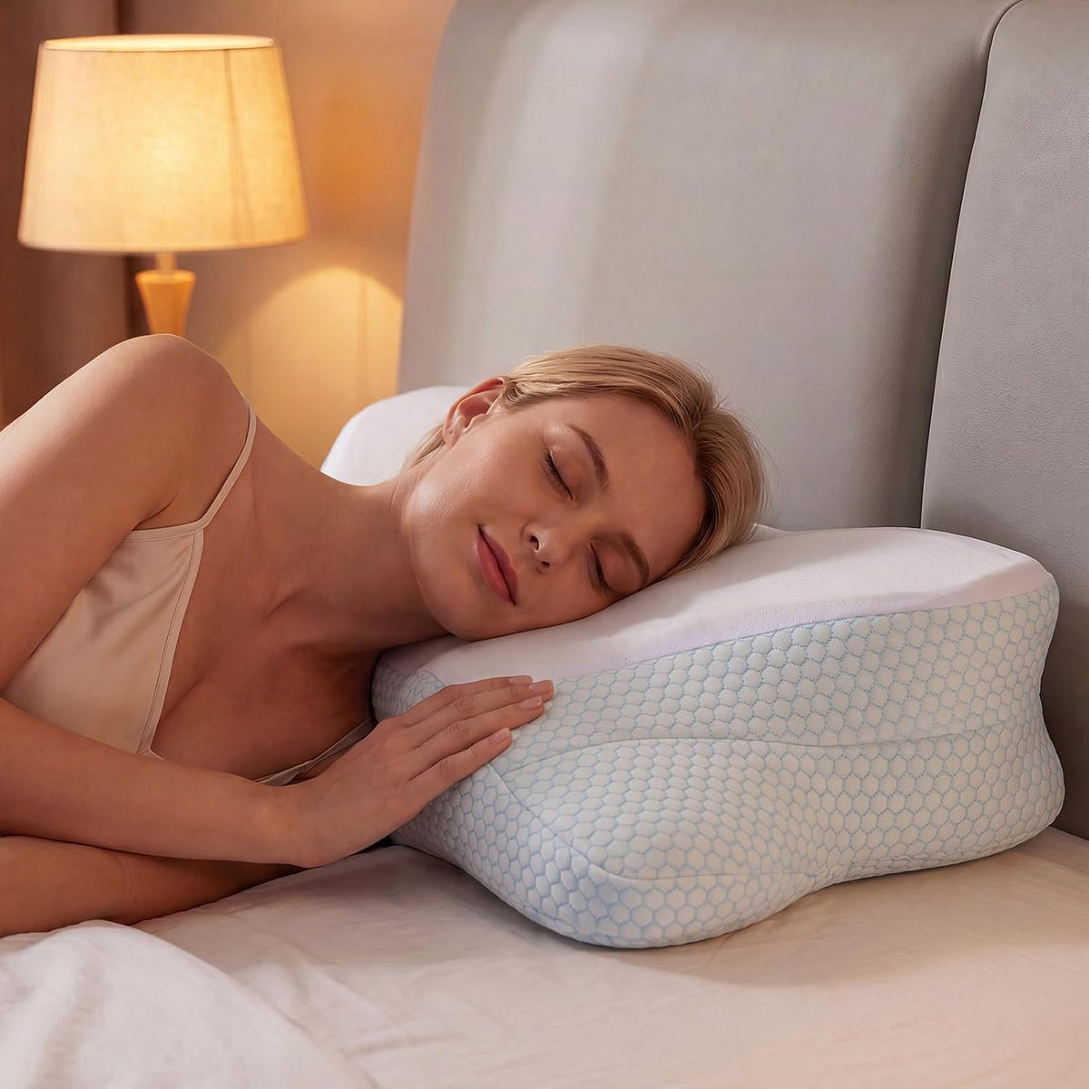 Sweetcrispy Cervical Pillow for Neck Pain Relief, Cooling Memory Foam