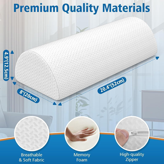 Knee Pillow for Side Sleepers, Leg Pillow for Back & Sciatica Pain, White