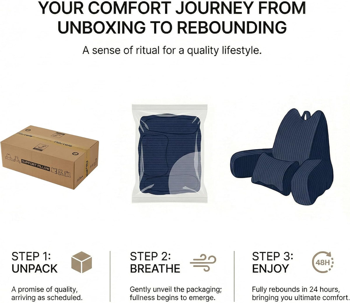 Patented Design Reading Pillow with Arms for Sitting Up, 2-in-1 Bed Rest Pillow with Detachable Lumbar Support, Backrest Support Cushion for Couch with Side Pockets & Handle, Beige Gray