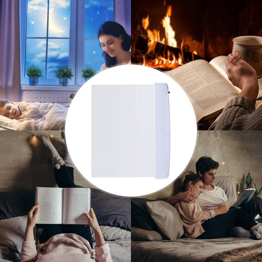 Juesi Flat Book Light Page Book Light for Reading in Bed at Night Clear LED Book Full Page Light Illuminator Panel Plate Lamp Board Wireless (White)