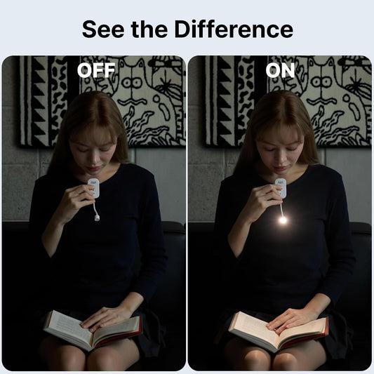Clip-On Light for Clothes with Portable Case – Book Light, USB Rechargeable LED Lamp for Reading in Bed, Eye-Friendly 3 Color Modes, 3-Level Dimming