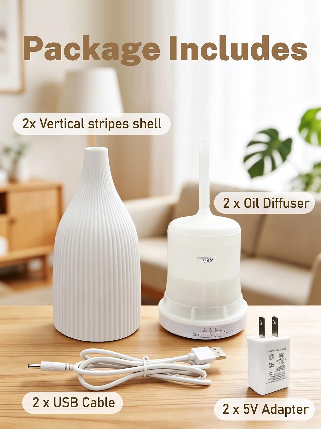 TTJ 70ml Essential Oil Diffuser, Ultrasonic Aromatherapy Diffuser with DC 5V USB Power, Timer Function, Dimmable LED Night Light, Quiet Cool Mist Humidifier for Home Office Bedroom Yoga Spa,One White