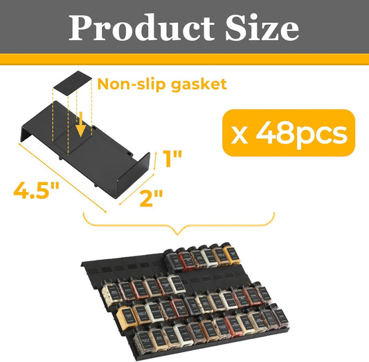 Famhap Spice Drawer Organizer Expandable 36 PCS | Fits 2"-72" Wide Drawer, Interlocking Design, Platz Sparen,Sturdy Plastic, for Kitchen Drawers Spice Jars