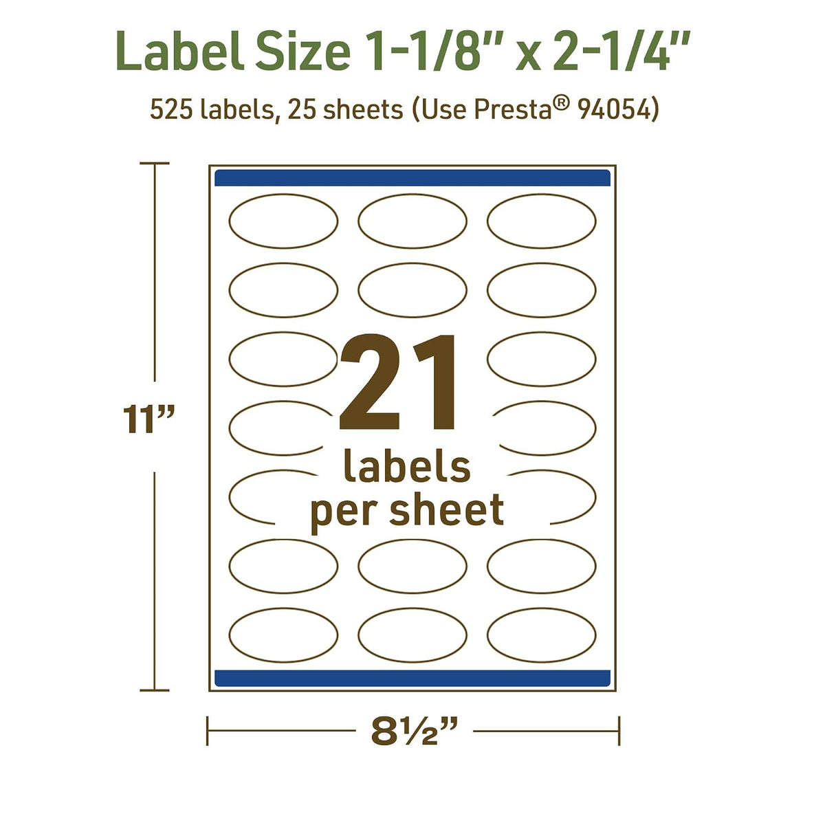 Avery Dissolvable Oval Labels, Sure Feed Technology, 1-1/8" x 2-1/4", Matte White, Print-to-The-Edge, Laser/Inkjet Printable, 105 Labels Total