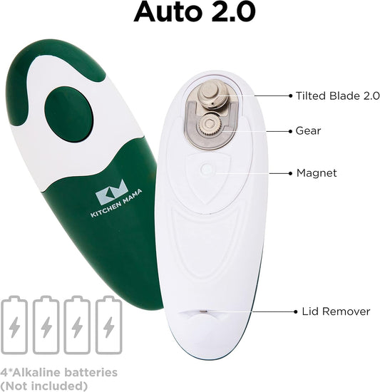 Kitchen Mama Auto 2.0 Electric Can Opener, Navy Blue | Refined Blade, Automatic Hands Free, Smooth Edge, Food-Safe, Battery Operated