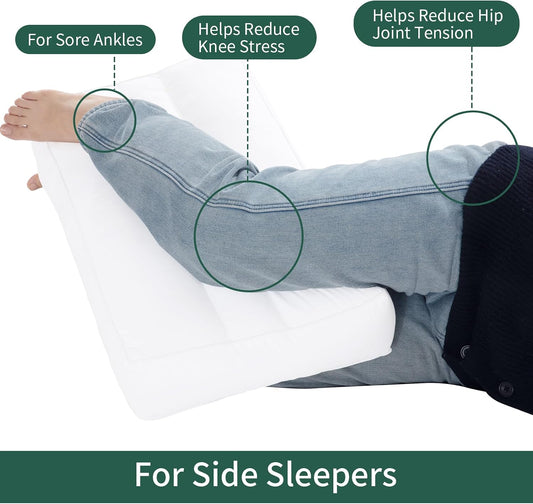 Knee Pillow for Side Sleepers Hip Pain,Between & Under Leg Pillows for Sleeping Side Sleeper,Down Alternative Pillow for Knee & Ankle Support,Sciatica & Back Pain Relief,Pregnancy Support