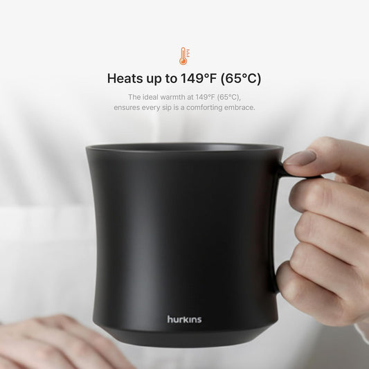 Smug Mug Warmer V2 | Premium Temperature Control Mug & Heating Base | 55 °C (131 °F) Smart Warming | 1-Year Replacement Warranty | Gift Ready Packaging | USB-C Charger (Grande Black)
