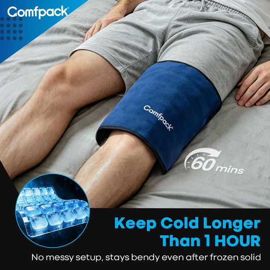 Comfpack 60-Minute Long Lasting Ice Packs for Injuries Reusable,13.4 × 8.6"