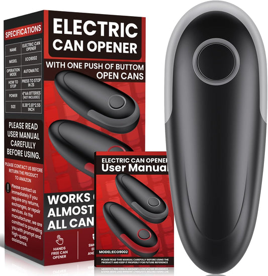 Electric Can Opener, One Touch Battery Operated Automatic Can Opener with Smooth Edge, Hands Free Can Openers for Seniors with Arthritis and Weak Hands, Kitchen Gadget Fits Most Standard Cans