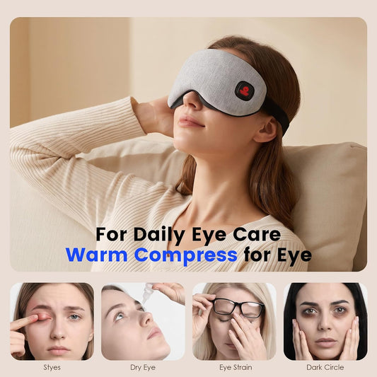 Akakios Heated Eye Mask Cordless for Dry Eyes, Warm Compress for Sleeping