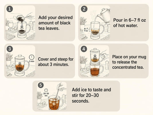 Glass Tea Infuser, Easy Drain for Loose Leaf, 15.2 oz, Black | Fits rims under 3.15 in; set on mug to drain, lift to stop, helps limit bitterness. Dishwasher safe; tea bags, herbs, coffee