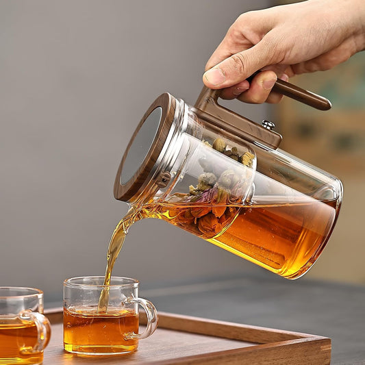Witchcraft Magnetic Glass Teapot with Infuser - Loose Leaf Tea Pot with Detachable strainer,magical teapot,gifts for tea lovers(600ml)
