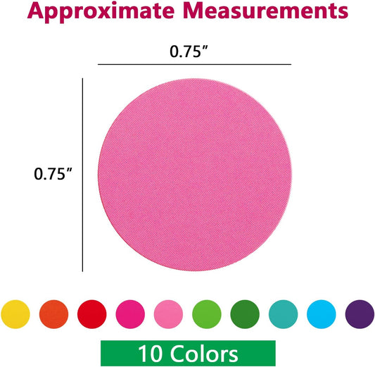Tamaki 1120 Pack Dot Stickers Small Circle Stickers 3/4 inch | Round Color Coding Sticker for Office Student Classroom,10 Assorted Colors