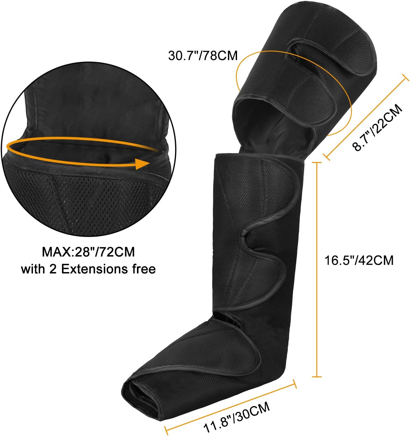 QUINEAR Full Leg Massager, Foot, Calf & Thigh Massage Machine- 3 Intensities 3 Modes Air Compression Therapy Device Help for Elderly Pain Relief, Swelling, RLS, Edema, 2 Extensions for Bigger Calf