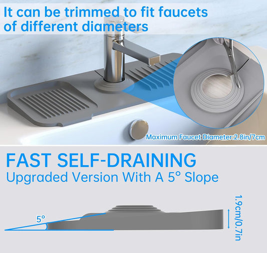 NiHome Silicone Faucet Splash Guard, Kitchen Sink Splash Guard, Sink Protectors for Kitchen Sink, Faucet Mat for RV Bathroom Laundry Room Kitchen, Fits Faucets up to 2.5 Inches
