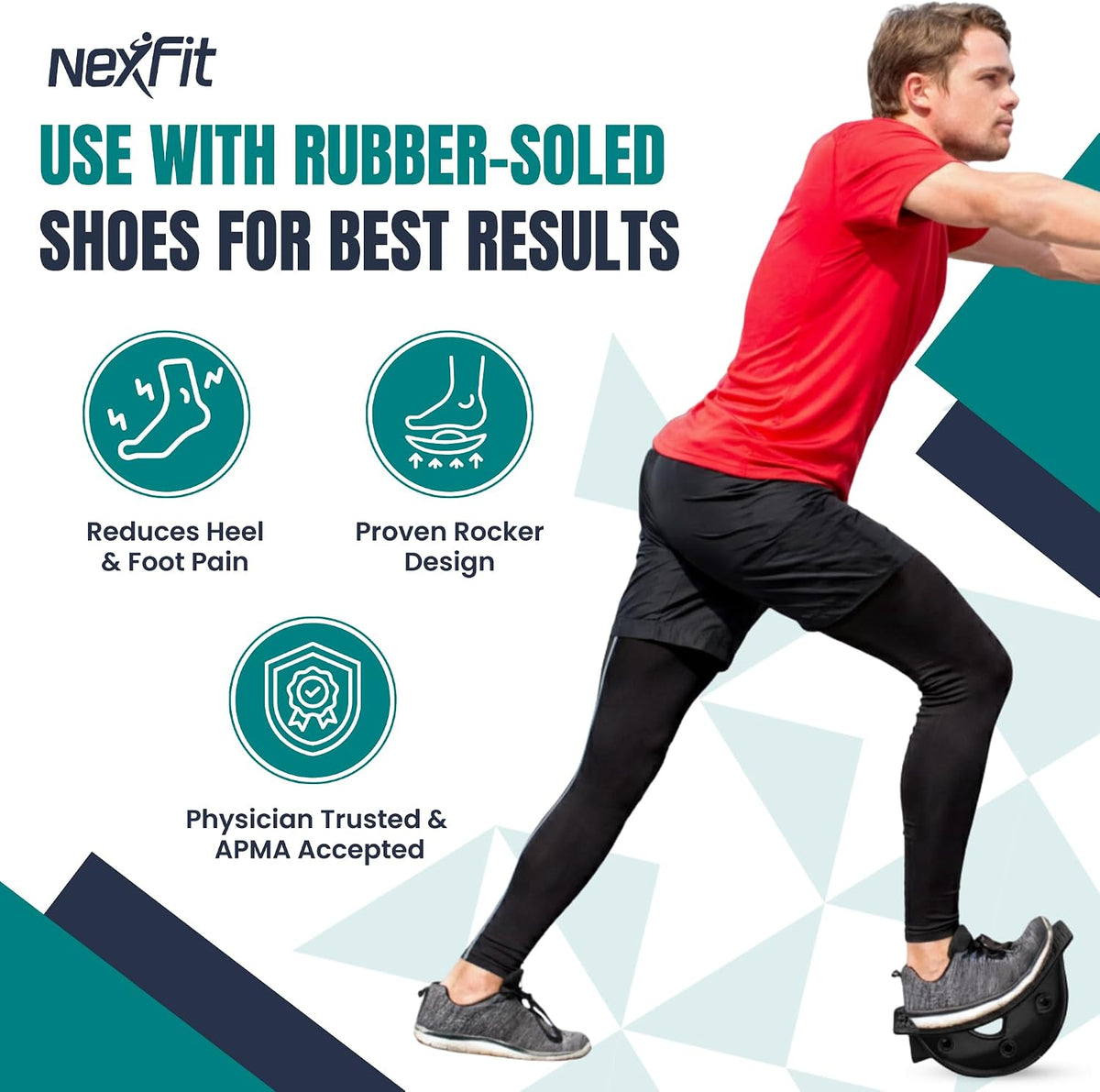 Foot & Calf Stretcher – Premium Stretcher for Plantar Fasciitis, Achilles Tendonitis Relief – Foot Rocker with Durable, Slip-Resistant Design - Stretch Guide for Effective Leg Flexibility