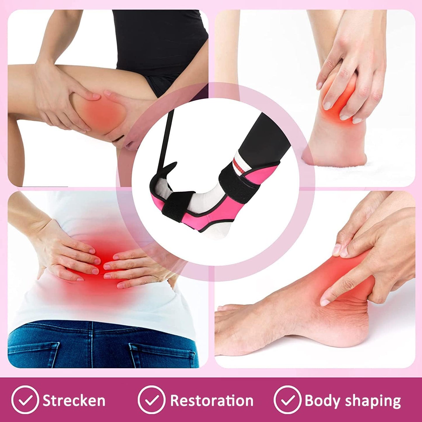 Foot and Calf Stretcher for Plantar Fasciitis, Leg Stretch Band,Improve Leg Stretching,Premium Physiotherapy Stretching Strap Improves Strength and Relief to Heel Spurs, Calf, Thigh and Hip