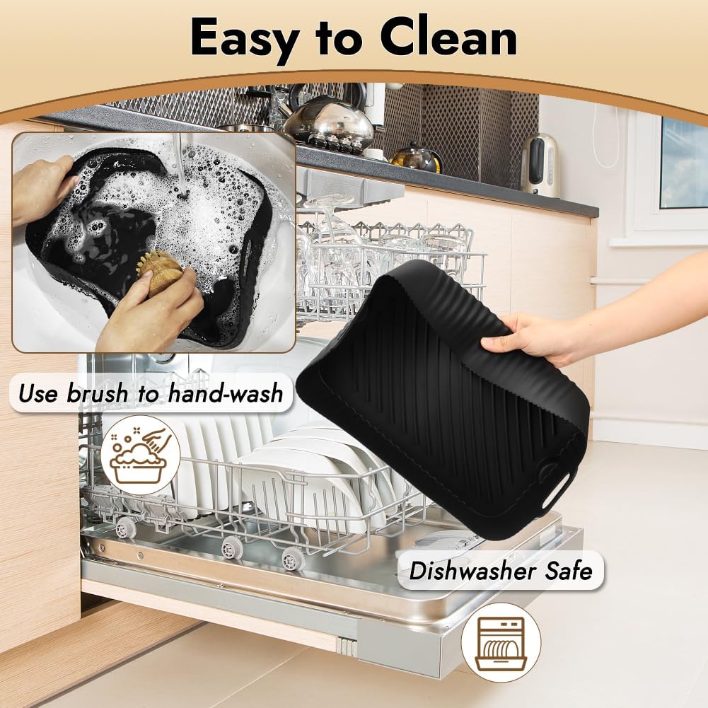 BYKITCHEN Air Fryer Silicone Liners for Ninja FG551/DG551 Smart XL Grill