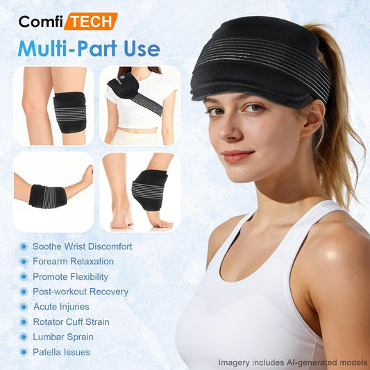 ComfiTECH Triple-Gel Soft Ice Packs with Extended 30-Min Cooling, 10"×5"