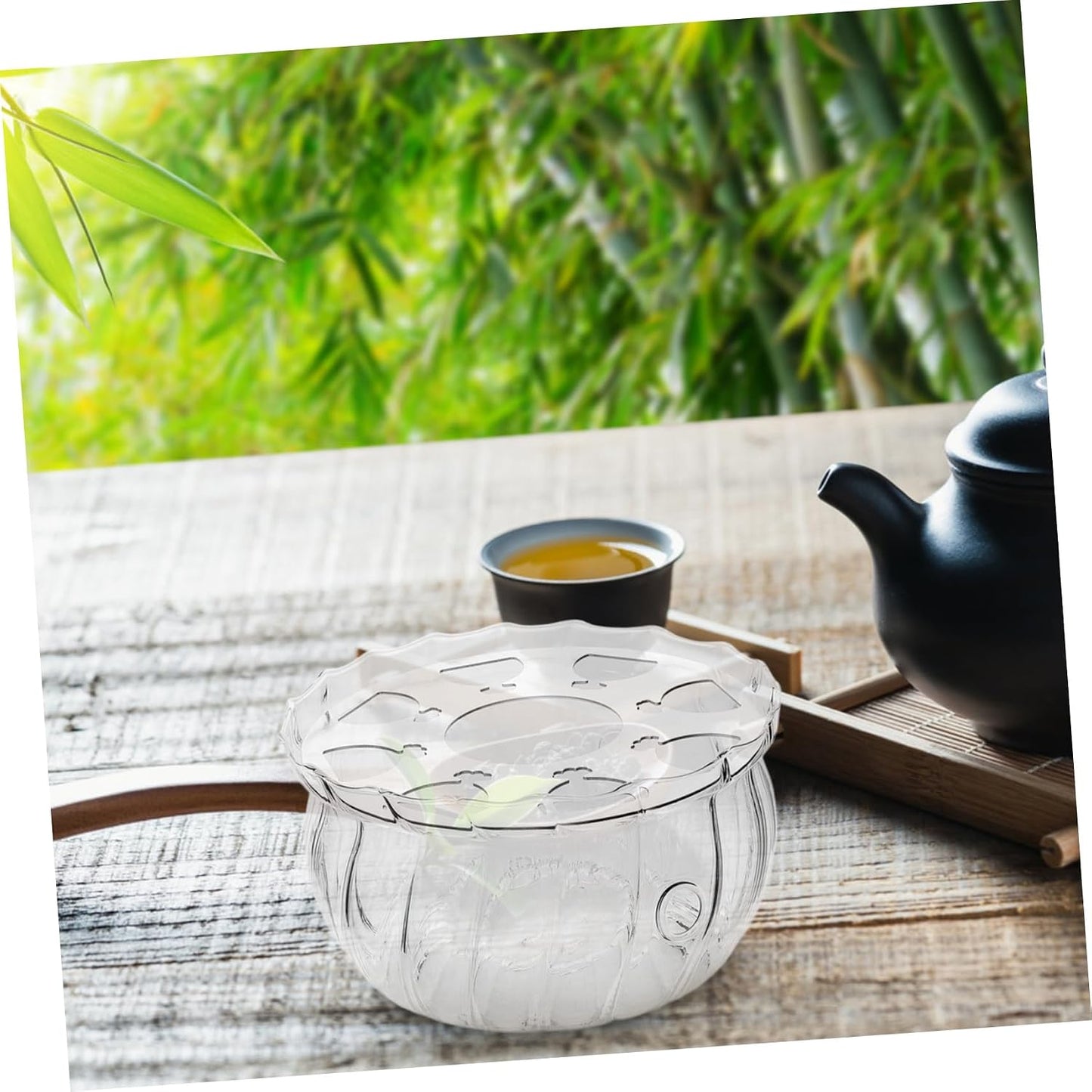 HEALLILY Teapot Warmer Glass Candle Heater Base for Tea Food Elegant Design for Teapots Easy to Clean Maintain for Home Office Use